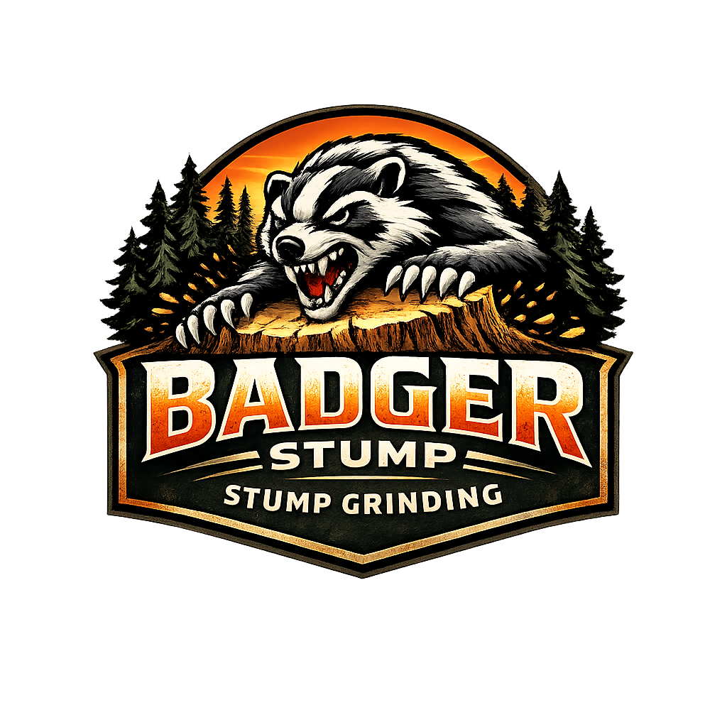 Badger Stump Grinding Logo - Stump Grinding Kenosha WI